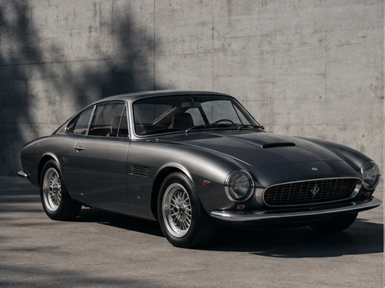 Premium performance automobile in an architectural studio