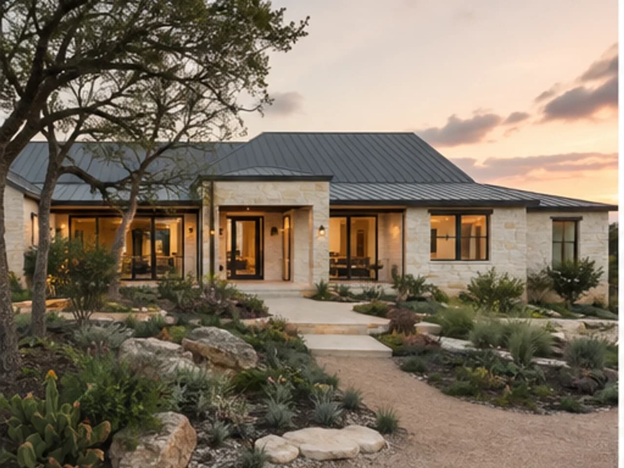 Illuminated contemporary luxury residence