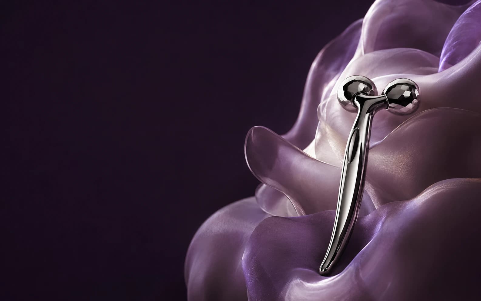 Refined medical aesthetics treatment detail in violet light