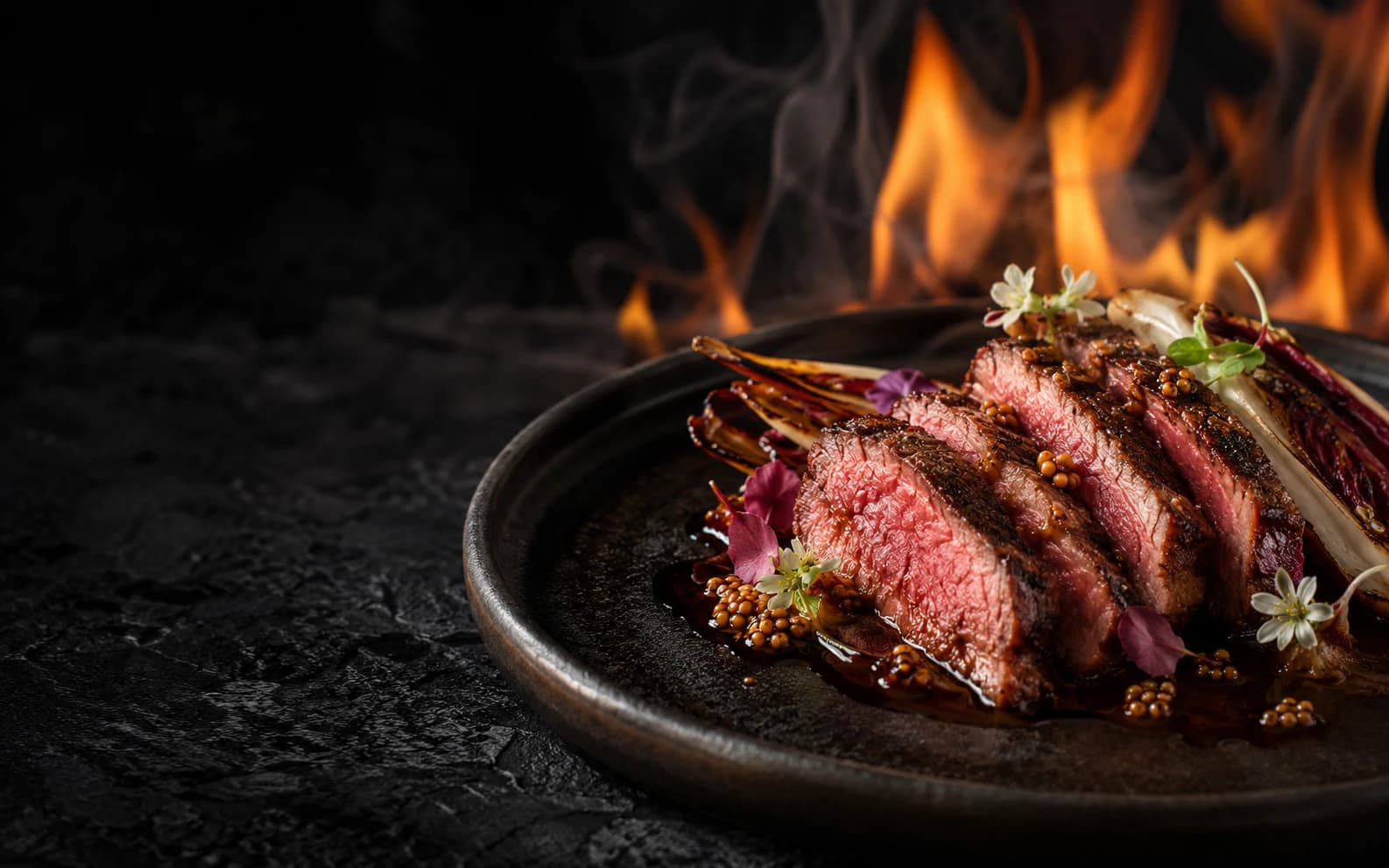 Wood-fired plated dish at Ember and Oak