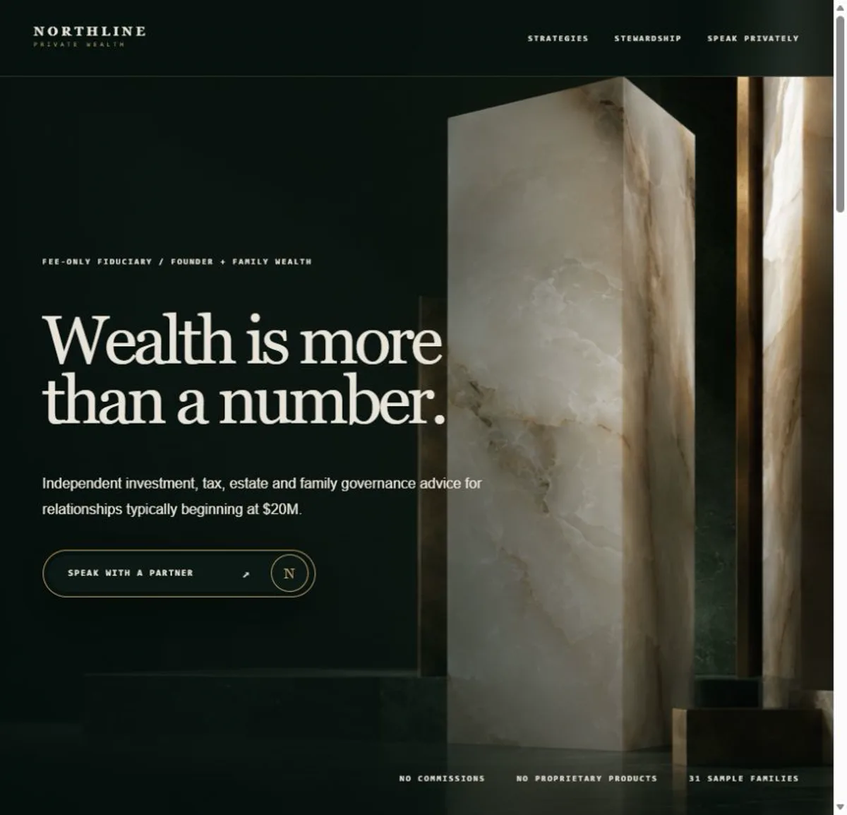 Restrained stone architecture for Northline Private Wealth