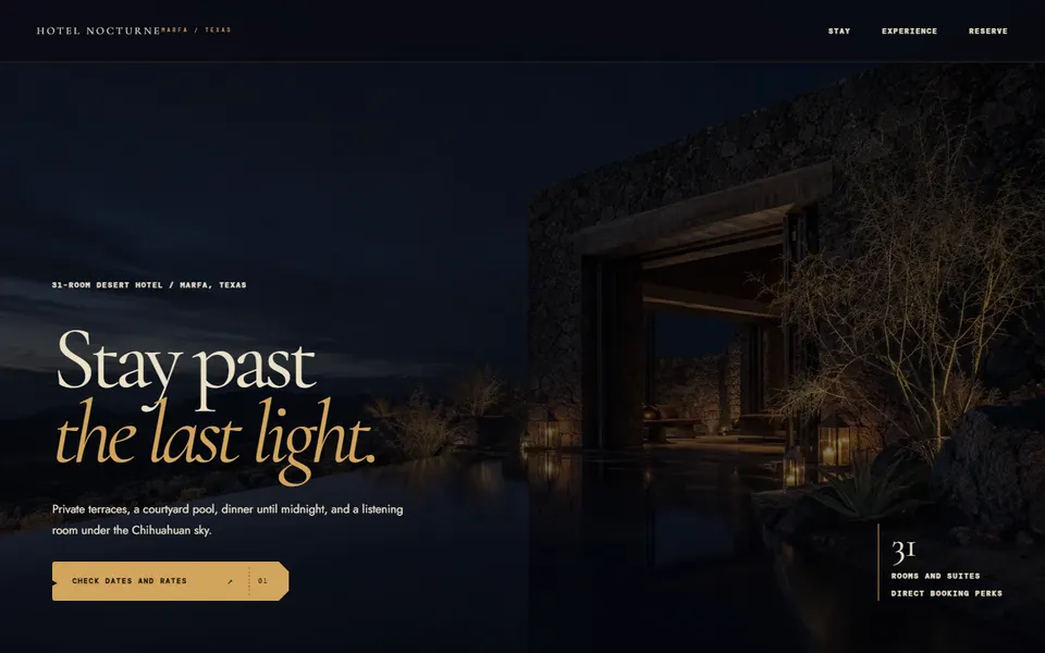 Hotel Nocturne homepage