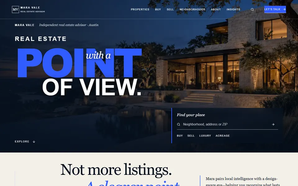 Mara Vale Estates homepage