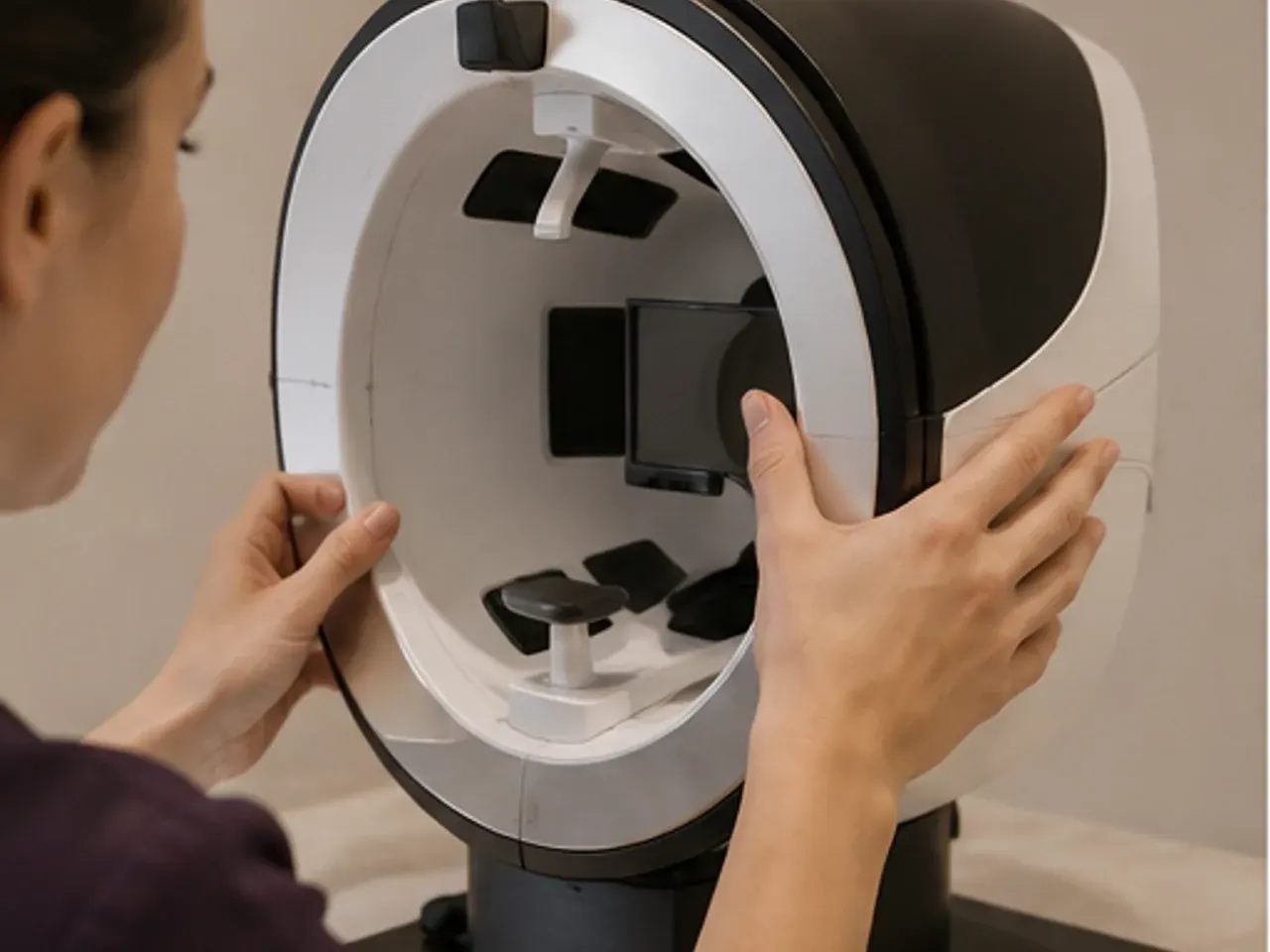 Clinical skin imaging device in a treatment room