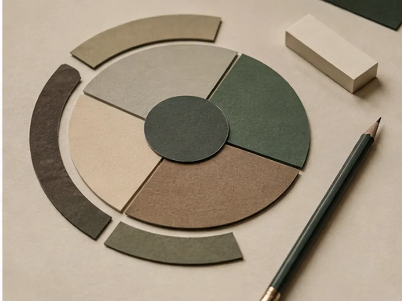 Paper allocation wheel with a pencil on a desk